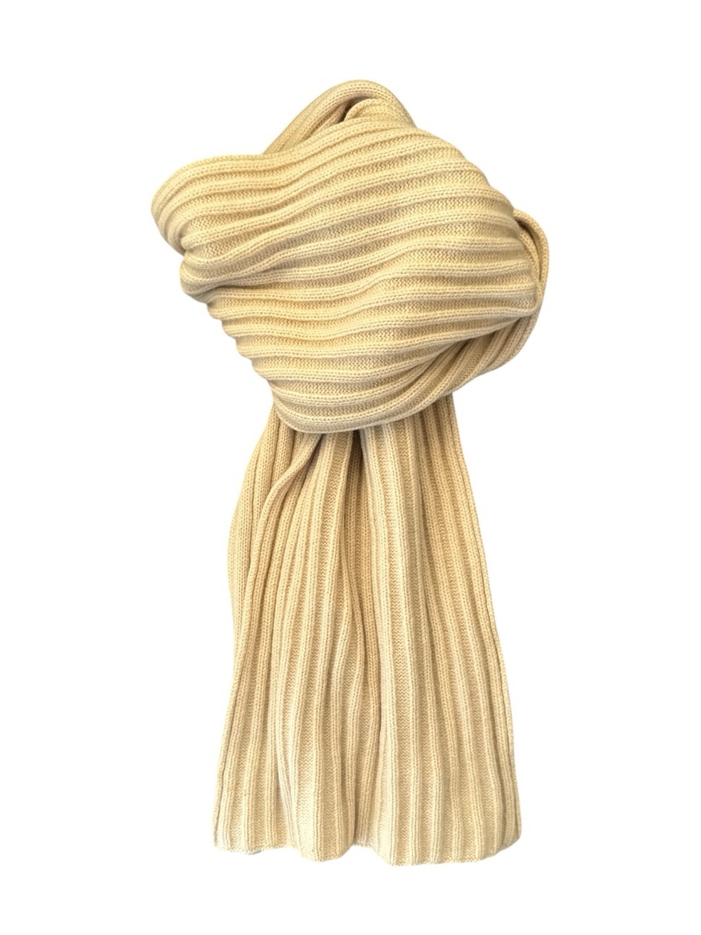 Banana Republic Cashmere Ribbed Scarf Beige Cream 100% Cashmere 61”